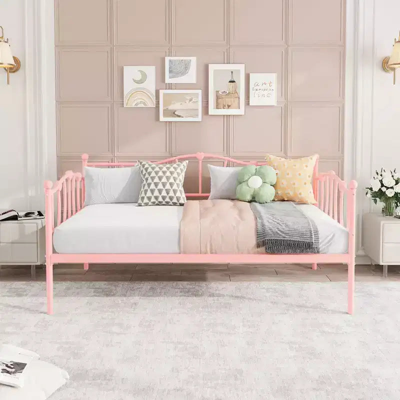 Metal Twin DayBed, Sofa Beds with Steel Slat Support and Headboard, Space-Saving, No Box Spring Needed, for Apartment,Living Room, Small Spaces