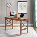 Bureaux informatiques en bois de couleur marron de 73,66 cm de hauteur avec étagère de rangement ouverte