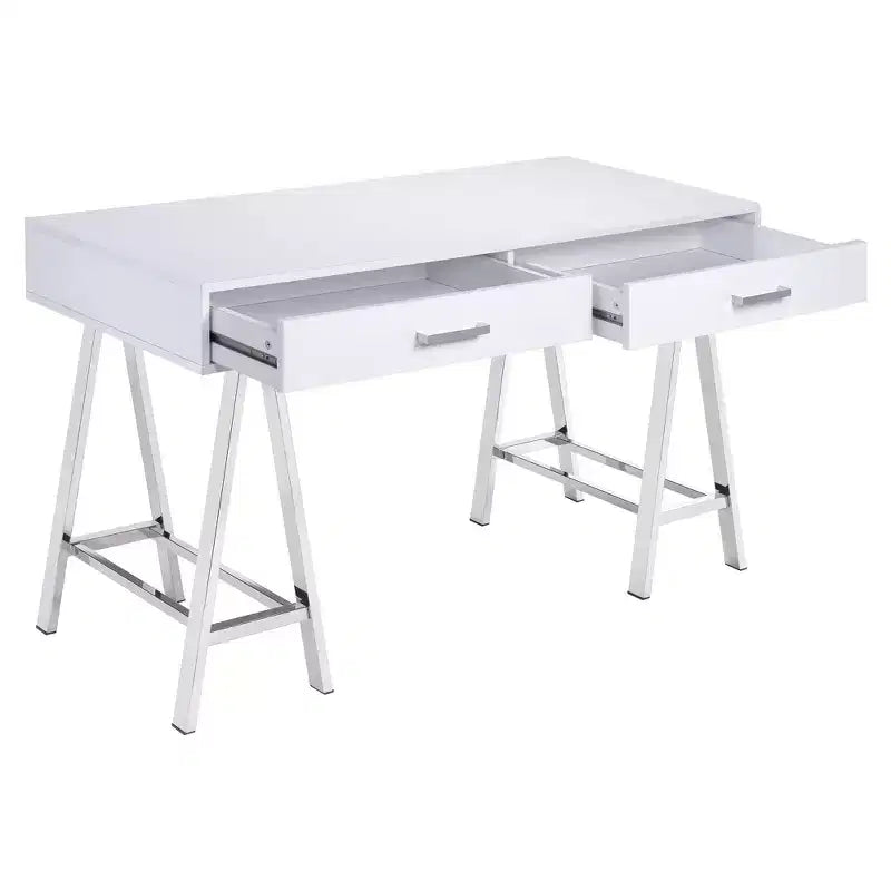 Bureaux informatiques en bois de couleur marron de 73,66 cm de hauteur avec étagère de rangement ouverte