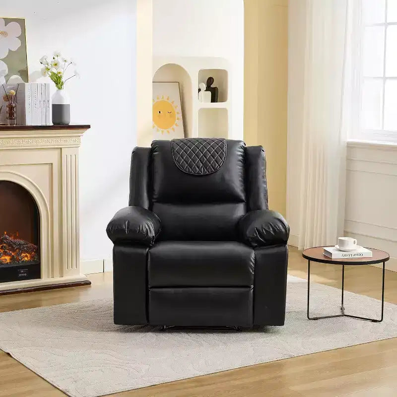 Fauteuil inclinable manuel avec fonctions Chauffage et Massage, inclinaison avant/arrière de 135°, poche latérale, options marron/gris/café/noir