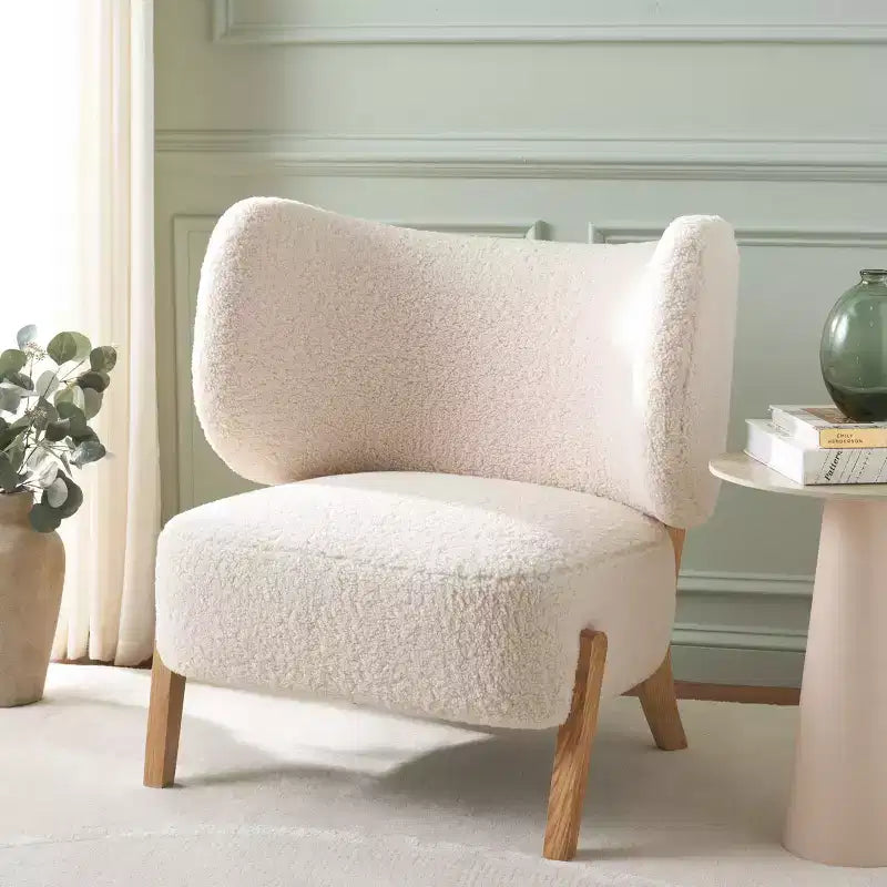 Fauteuil d'appoint blanc cassé/naturel