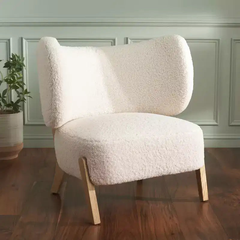 Fauteuil d'appoint blanc cassé/naturel