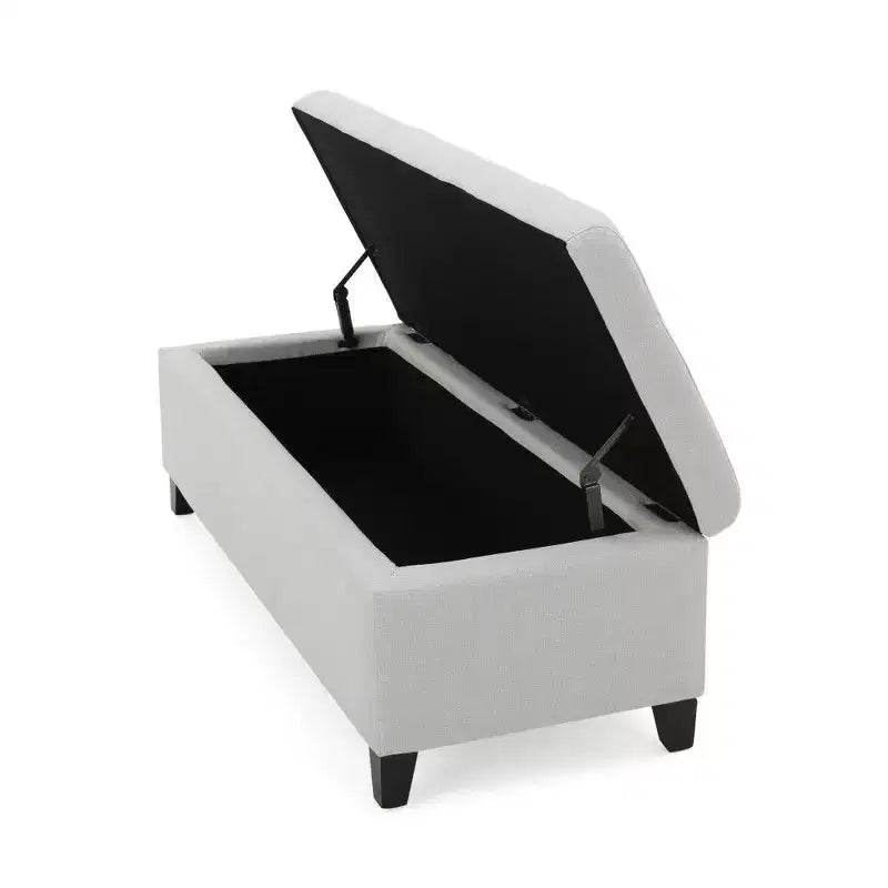 Banc ottoman de rangement 50.75, banc ottoman capitonné en bout de lit avec compartiment de rangement caché, ottoman pour salon, entrée