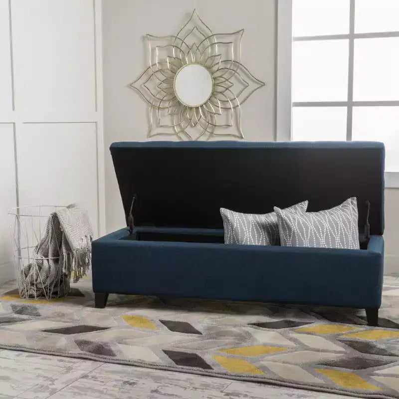 Banc ottoman de rangement 50.75, banc ottoman capitonné en bout de lit avec compartiment de rangement caché, ottoman pour salon, entrée