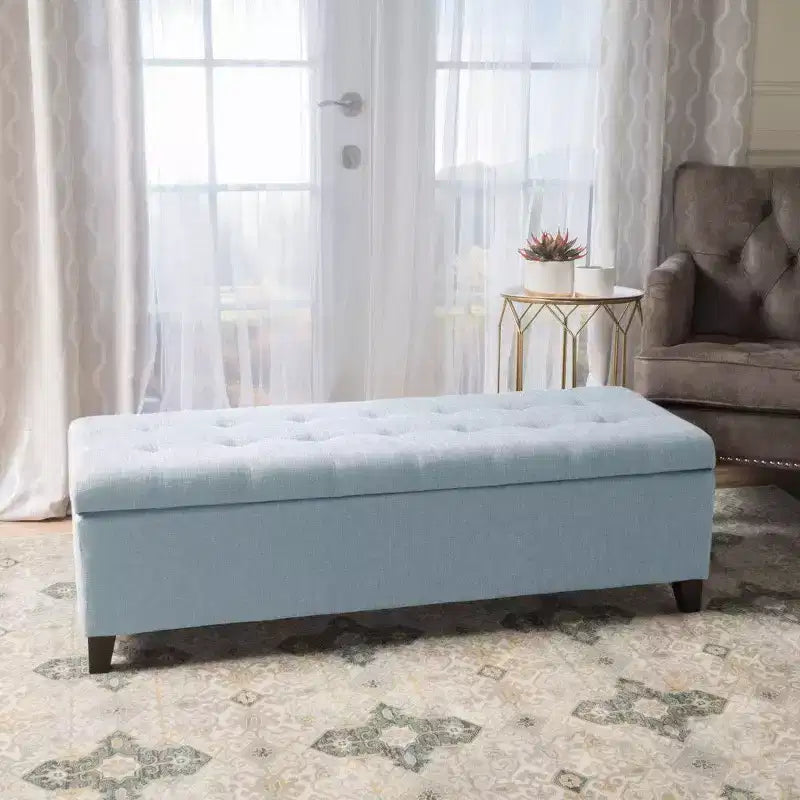 Banc ottoman de rangement 50.75, banc ottoman capitonné en bout de lit avec compartiment de rangement caché, ottoman pour salon, entrée