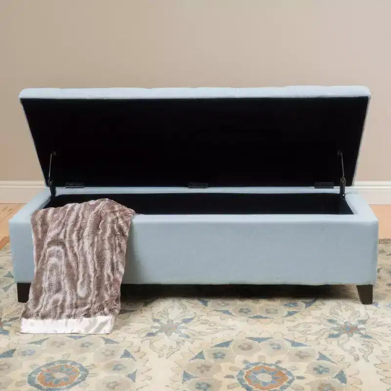 Banc ottoman de rangement 50.75, banc ottoman capitonné en bout de lit avec compartiment de rangement caché, ottoman pour salon, entrée