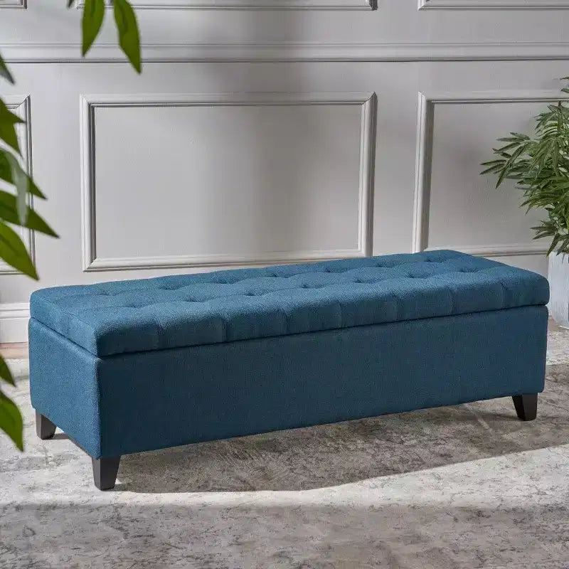Banc ottoman de rangement 50.75, banc ottoman capitonné en bout de lit avec compartiment de rangement caché, ottoman pour salon, entrée