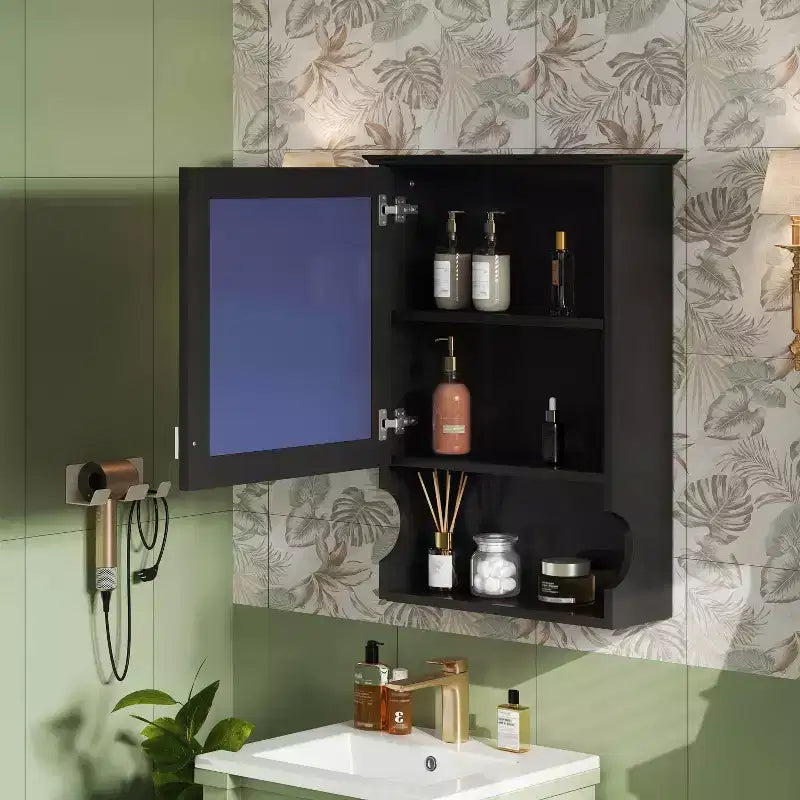 20 Rangement de salle de bain mural avec porte miroirArmoire à pharmacie murale miroir pour salle de bain Noir
