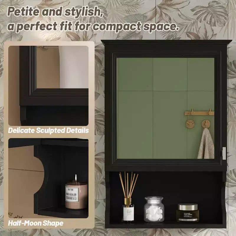 20 Rangement de salle de bain mural avec porte miroirArmoire à pharmacie murale miroir pour salle de bain Noir