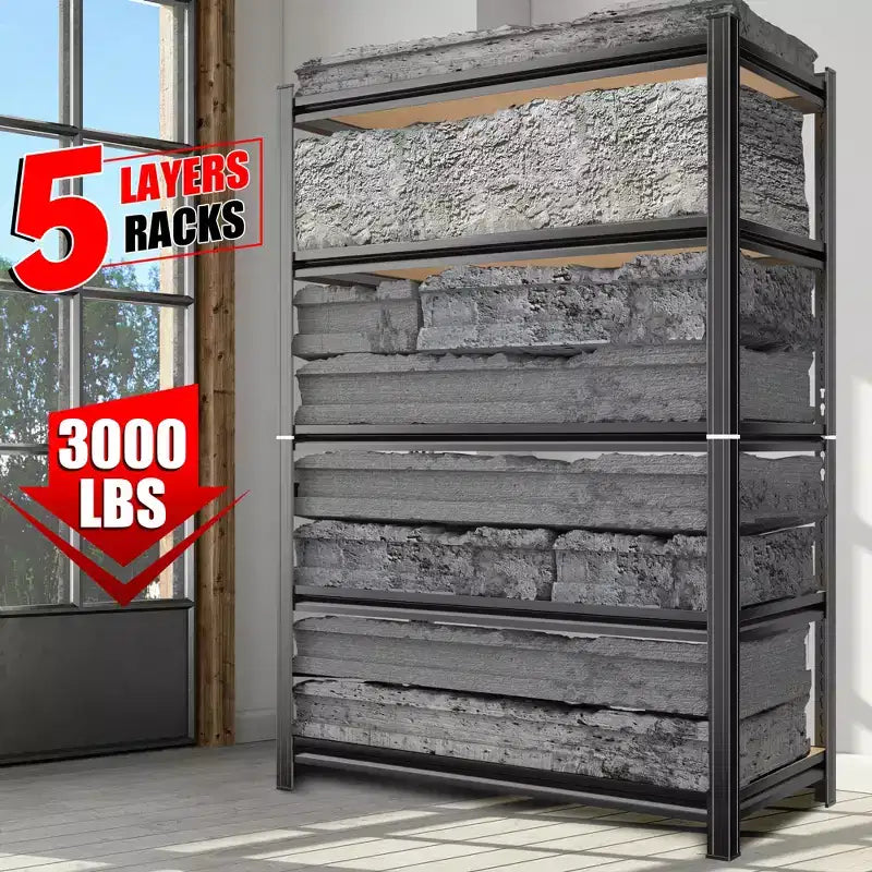 Étagère de rangement métallique à 5 niveaux, étagère de rangement de 1360 kg, étagère robuste réglable