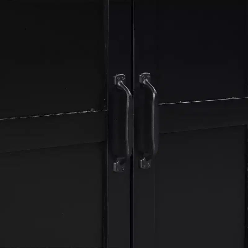 Bahut 4 portes avec étagères réglables, buffet de salle à manger rétro avec pieds en pin