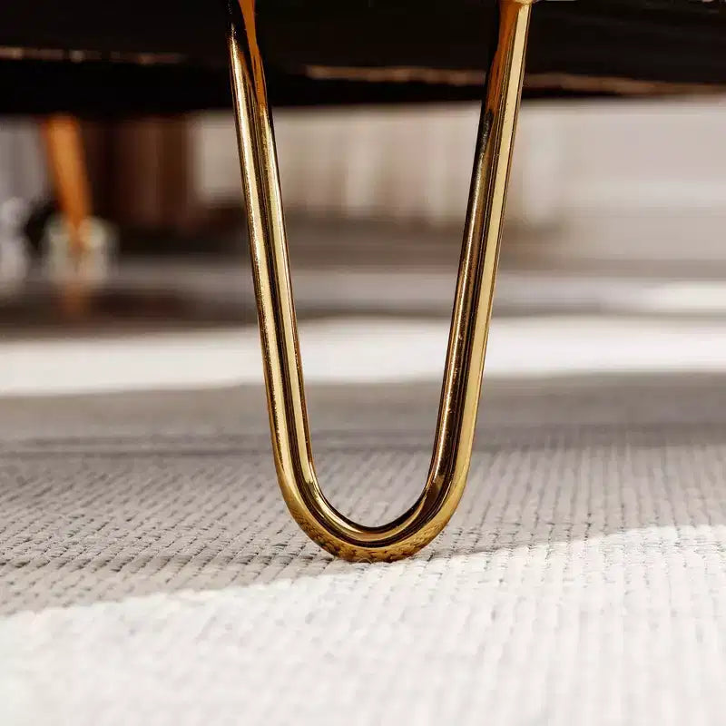 Banc de rangement ottoman en fausse fourrure, banc de lit avec rangement, pieds en métal doré, banc rembourré moderne pour le bout du lit, pour le salon, la chambre, l'entrée