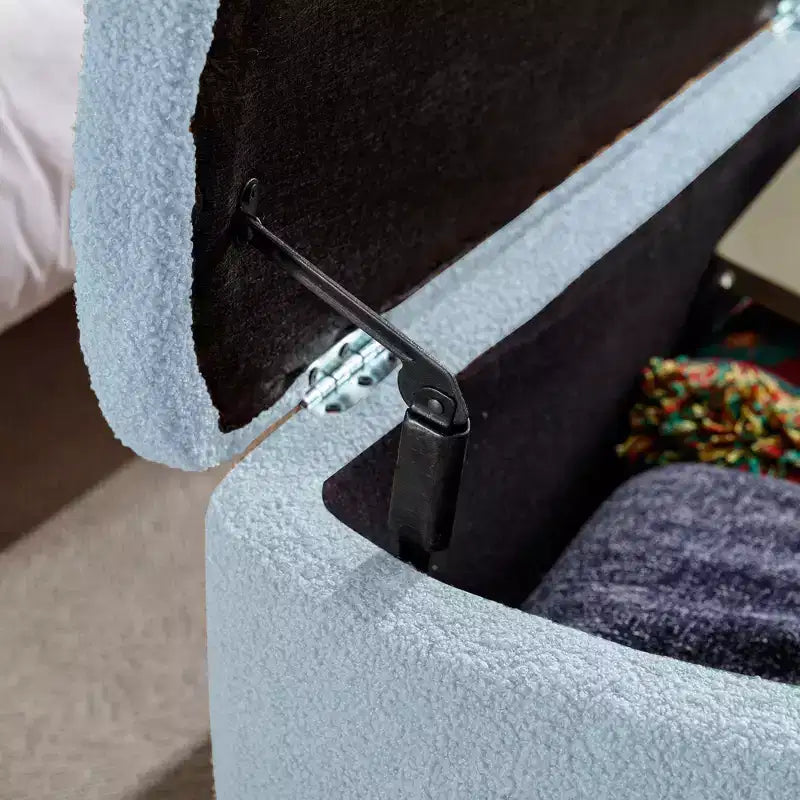 Banc de rangement ottoman en fausse fourrure, banc de lit avec rangement, pieds en métal doré, banc rembourré moderne pour le bout du lit, pour le salon, la chambre, l'entrée