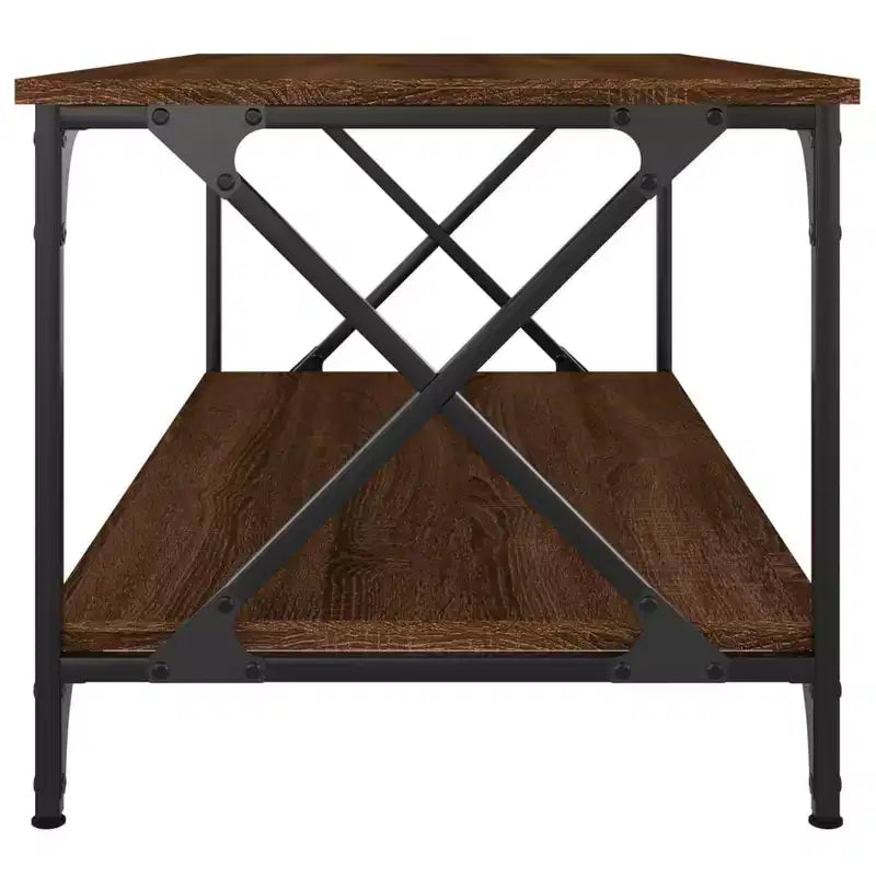 Table basse noire, bois d'ingénierie, 100x50x45 cm