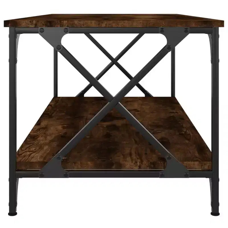 Table basse noire, bois d'ingénierie, 100x50x45 cm