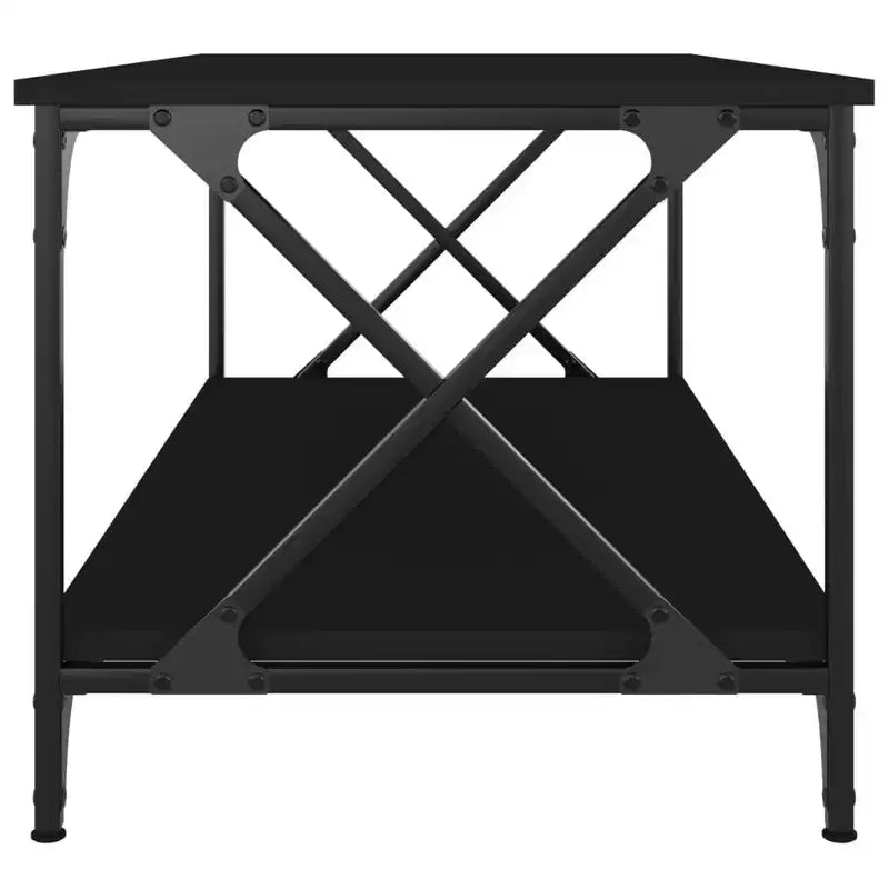 Table basse noire, bois d'ingénierie, 100x50x45 cm