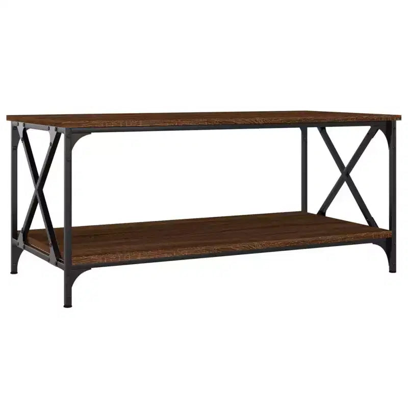 Table basse noire, bois d'ingénierie, 100x50x45 cm