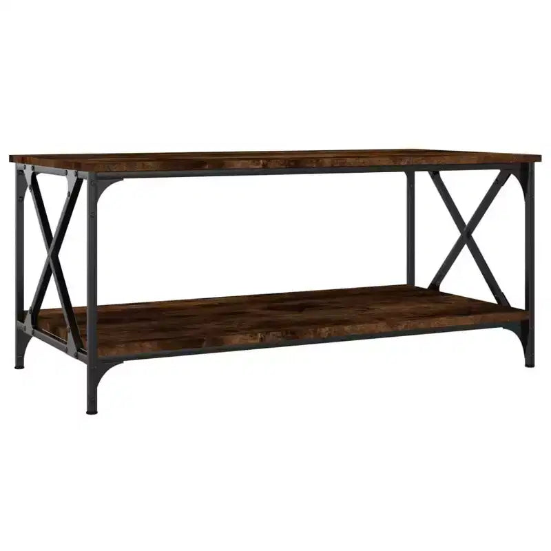 Table basse noire, bois d'ingénierie, 100x50x45 cm