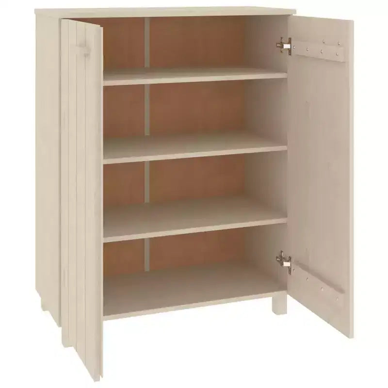 Meuble à chaussures marron miel en bois de pin massif, bois d'ingénierie 85x40x108 cm