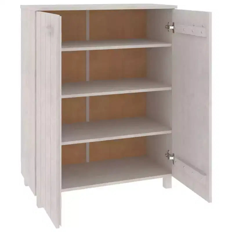 Meuble à chaussures marron miel en bois de pin massif, bois d'ingénierie 85x40x108 cm