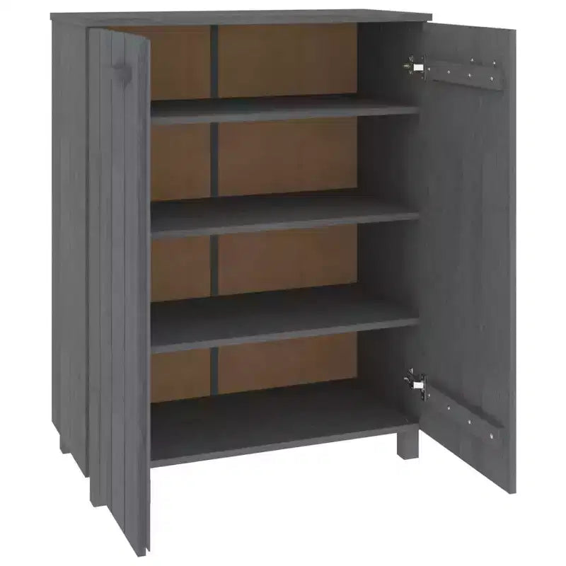 Meuble à chaussures marron miel en bois de pin massif, bois d'ingénierie 85x40x108 cm