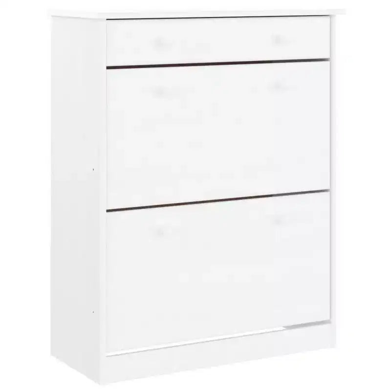 vidaXL Shoe Cabinet White Solid pine wood 30.3 in x 13.8 in x 37.8 in