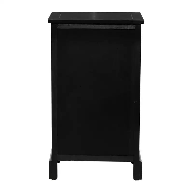 Commode en bois de style Ferme avec paniers en osier Tressé Noir; Mai: Aucun assemblage requis, Utilisation intérieure, Composite de MDF